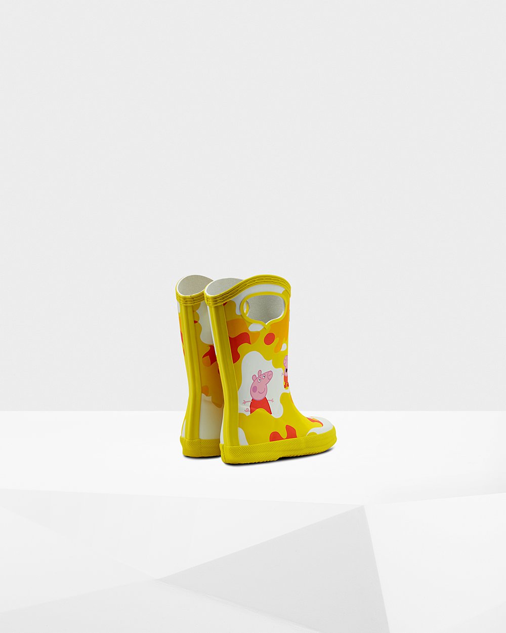 Kids Hunter Original First Peppa Pig Grab Handle - Rain Boots Yellow - 3759-SXTPV